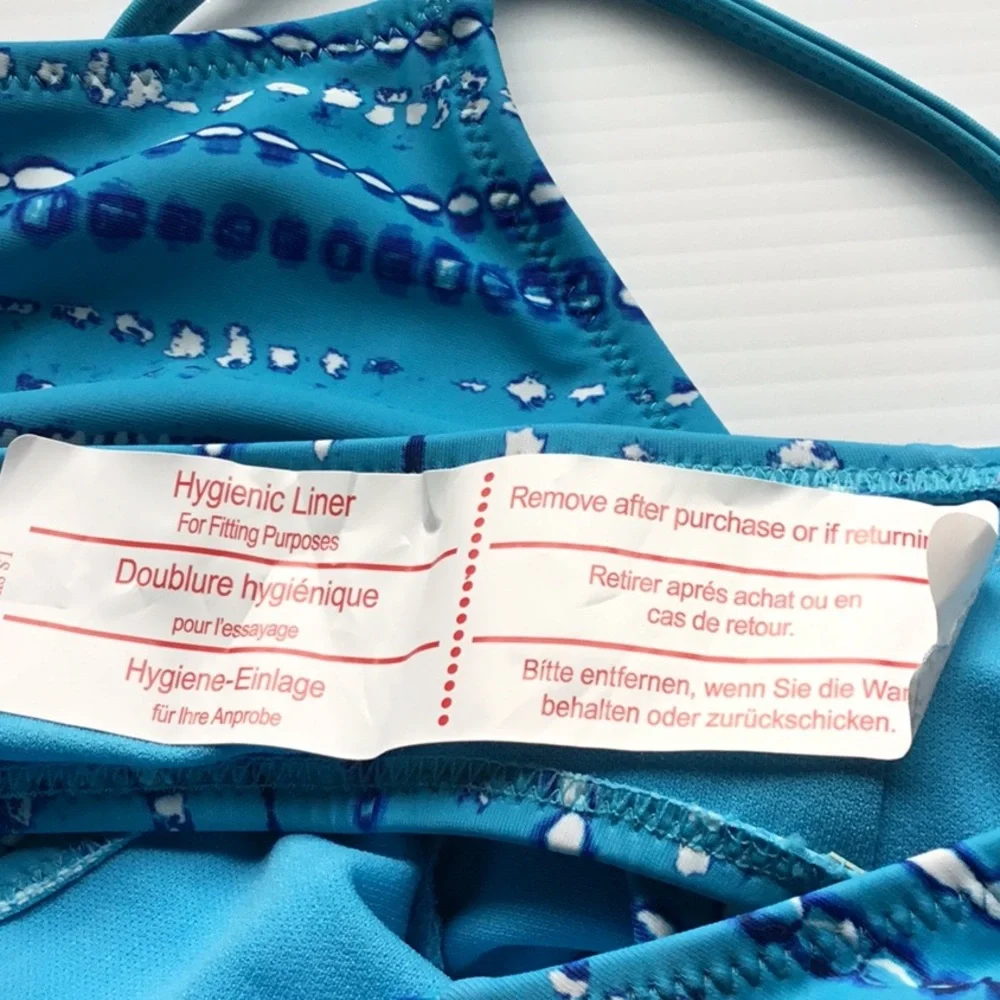 LANDS END Blue Striped Kids 1 Piece Swimsuit Girls Medium 8